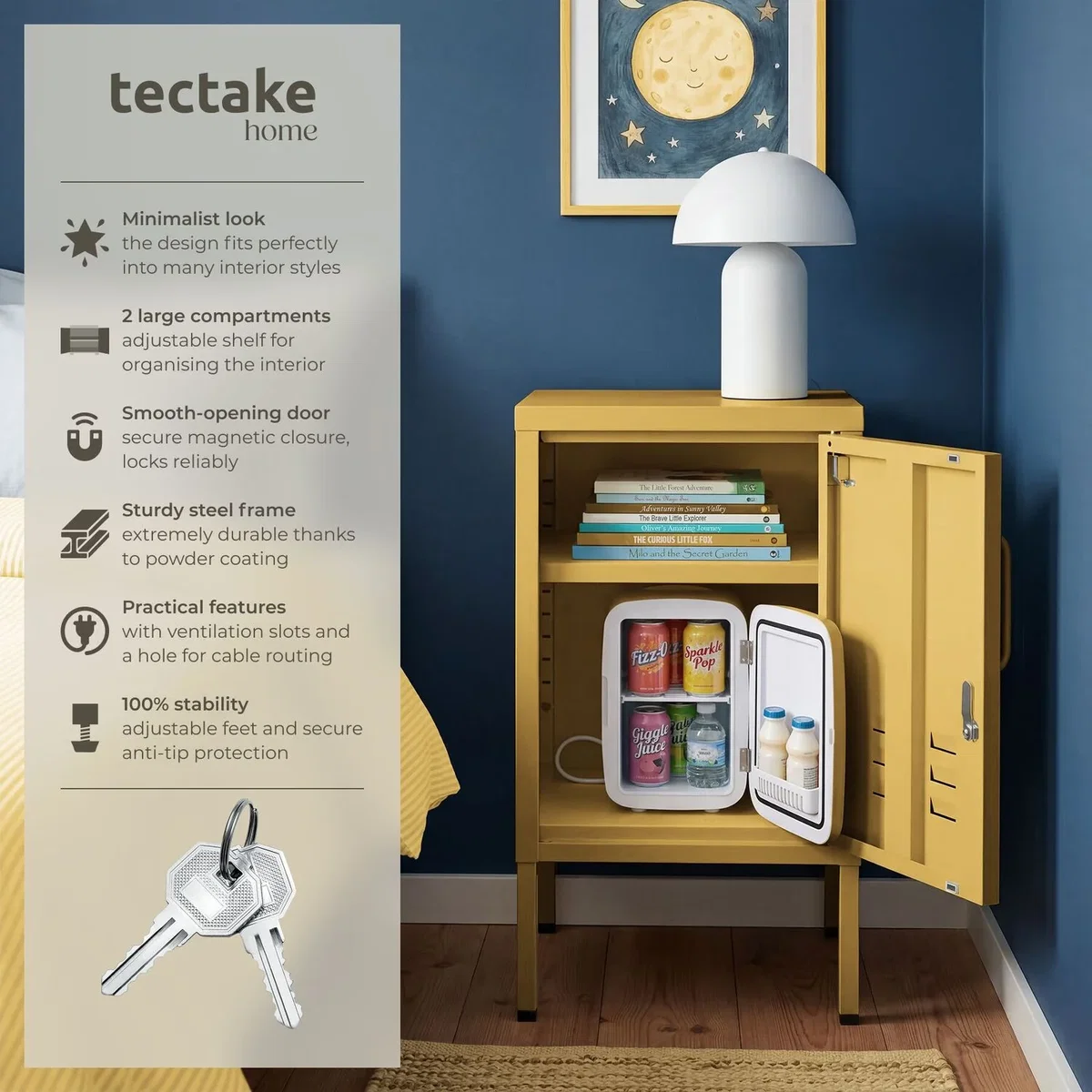 dressforfun® Metal bedside table Baker - Yellow – image 30