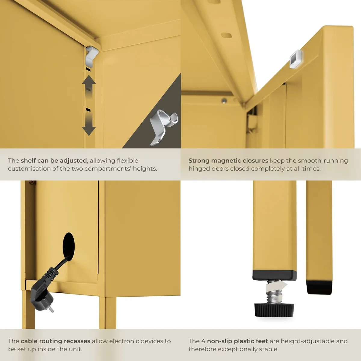 dressforfun® Metal bedside table Baker - Yellow – image 33