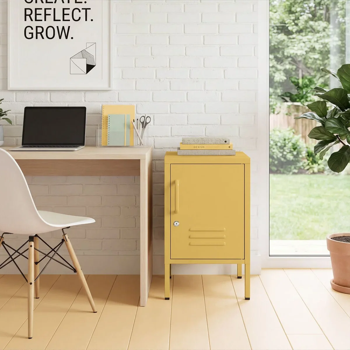 dressforfun® Metal bedside table Baker - Yellow – image 40