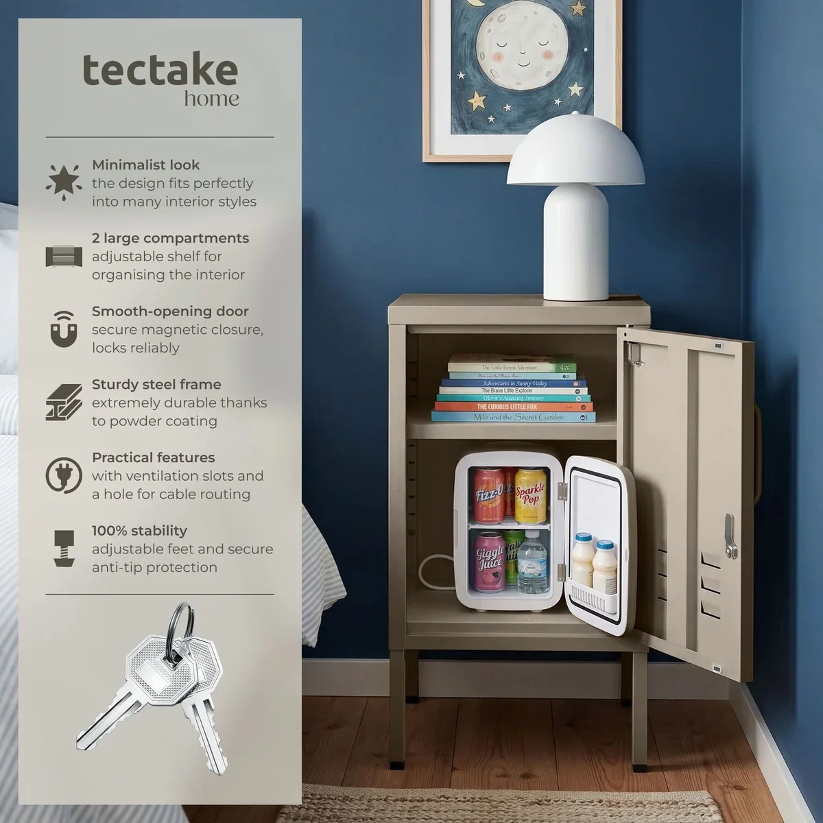 dressforfun® Metal bedside table Baker - Yellow – image 9