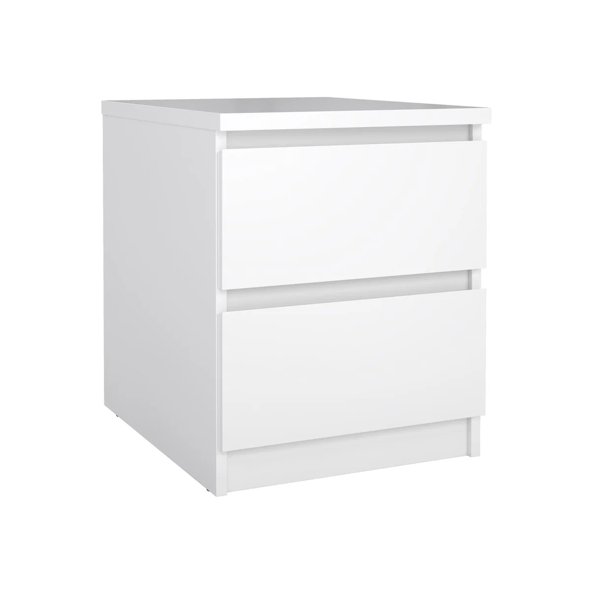Naia 2 Drawer Modern Bedside Table - White