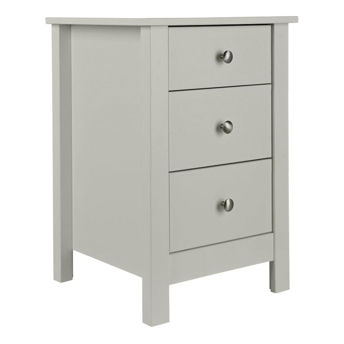 Florence 3-Drawer Bedside Table - Light Grey – image 3