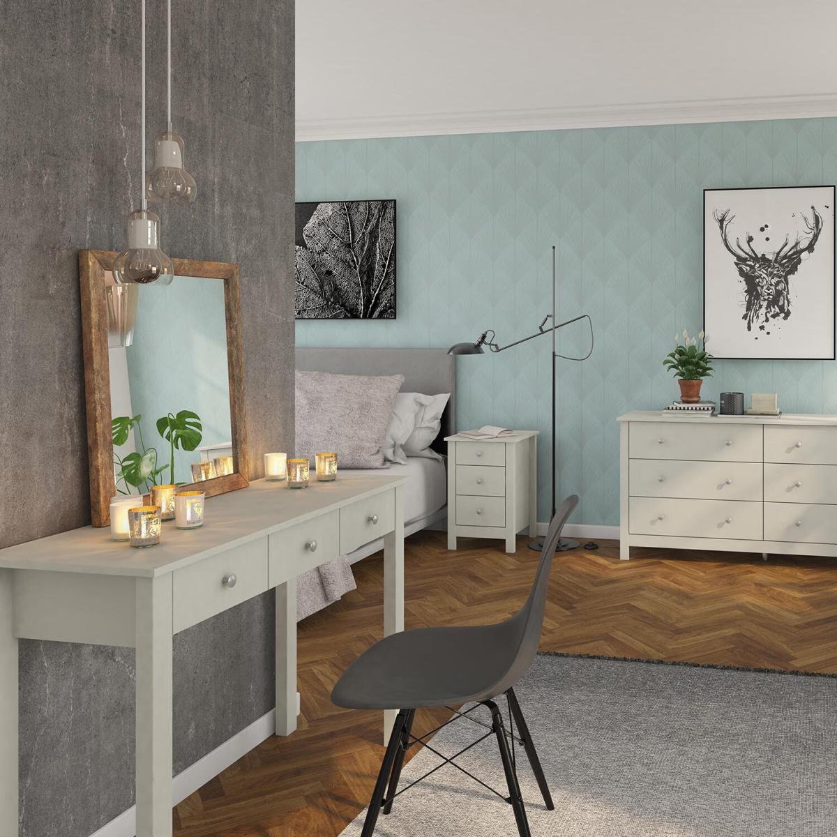Florence 3-Drawer Bedside Table - Light Grey – image 4