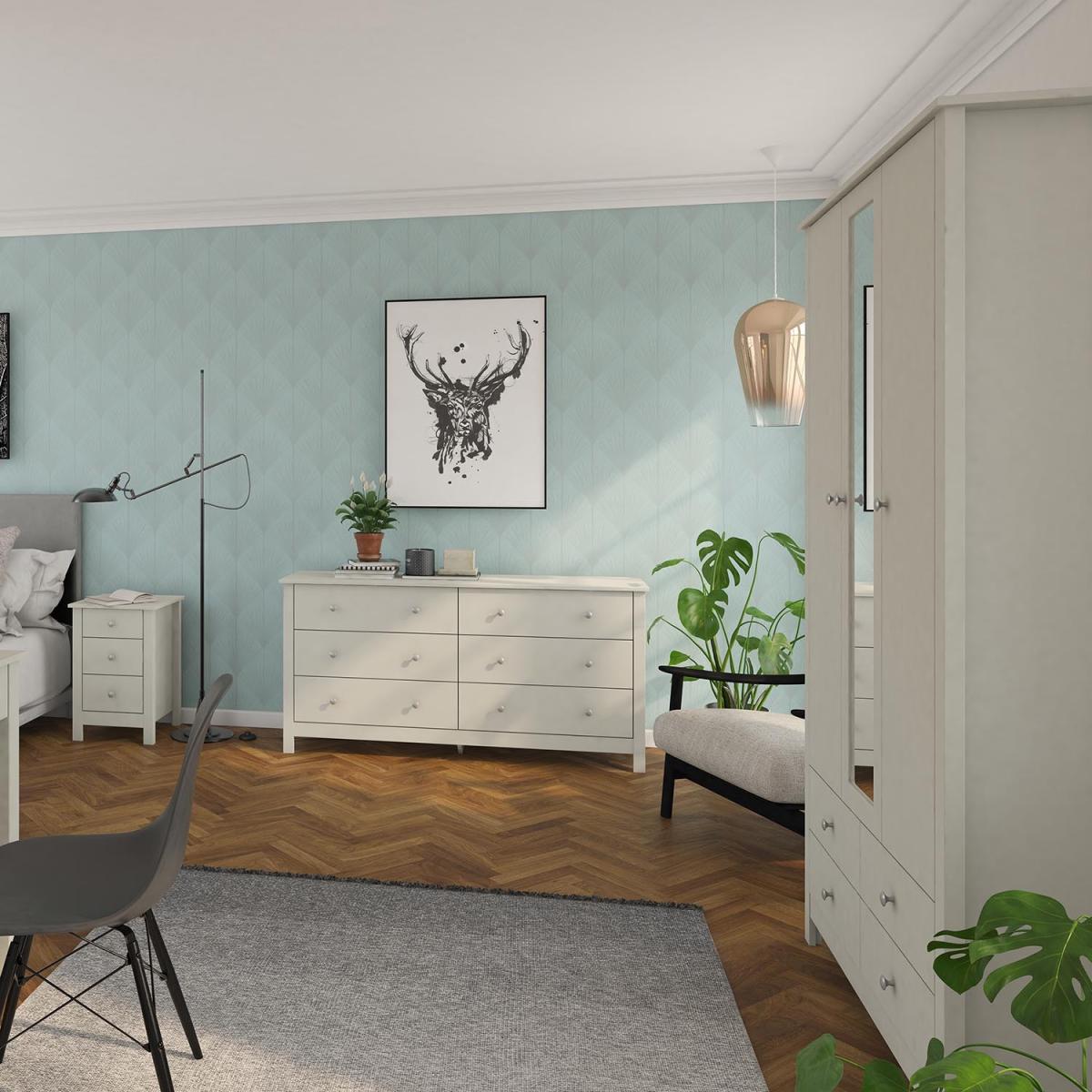 Florence 3-Drawer Bedside Table - Light Grey – image 5