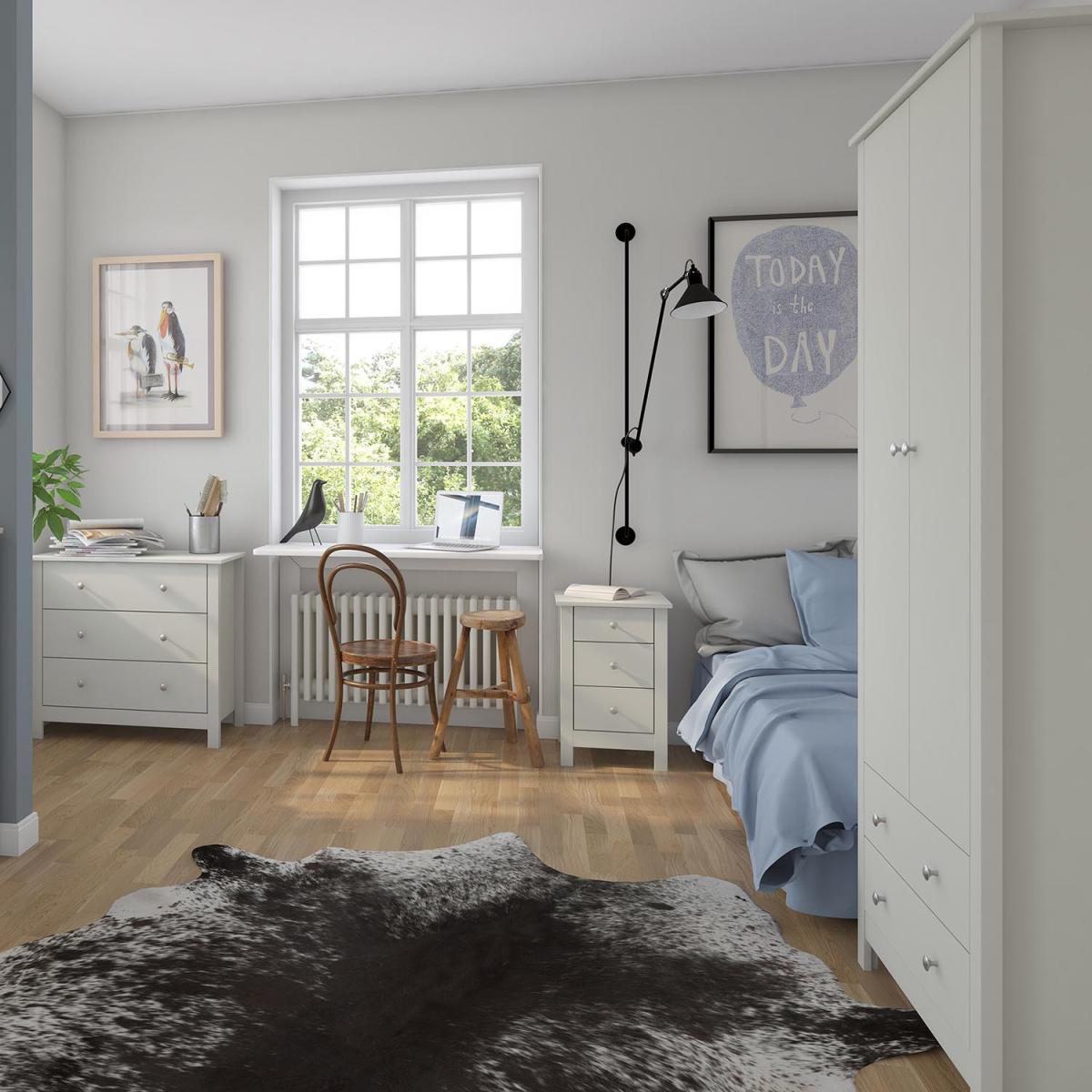 Florence 3-Drawer Bedside Table - Light Grey – image 6