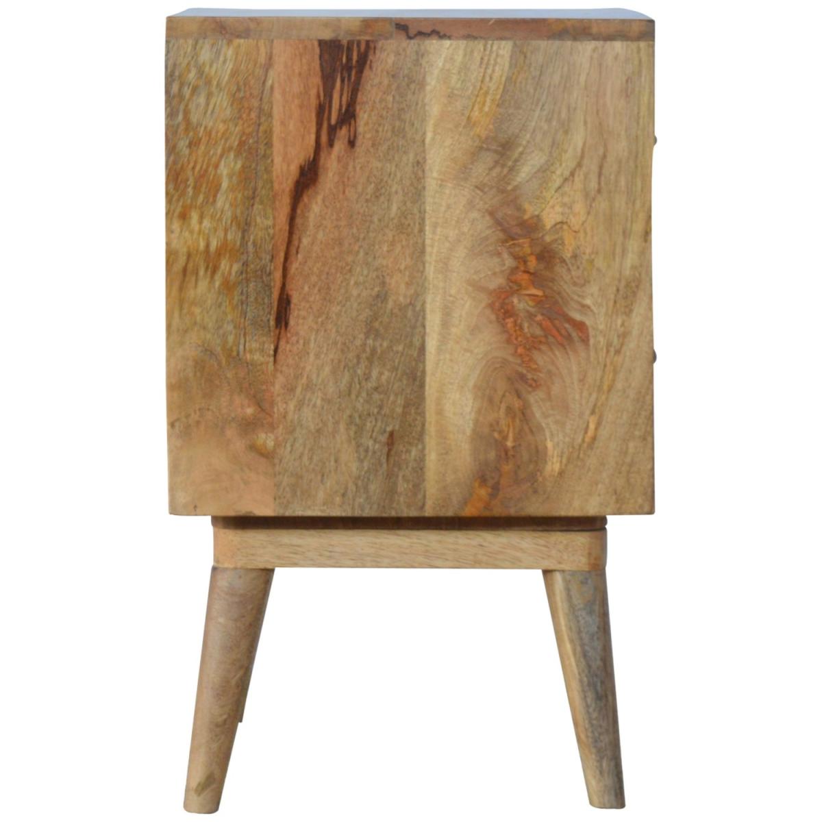 Pineapple Carved 2 Drawer Bedside Table - Brown – image 5