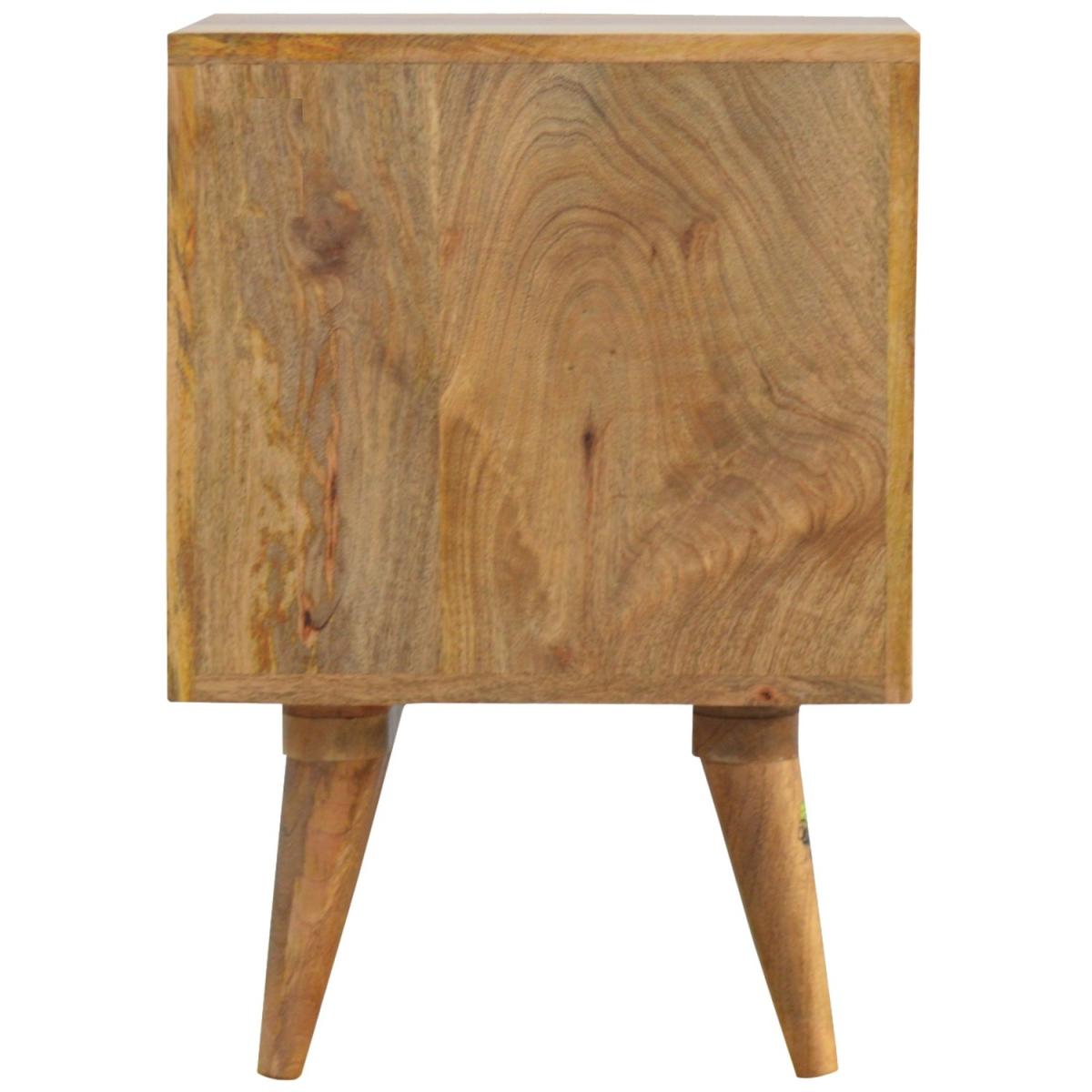 Pineapple Carved 2 Drawer Bedside Table - Brown – image 6
