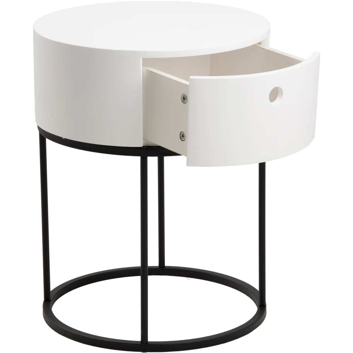 Furniture To Go Polo Round Bedside Table - White – image 3