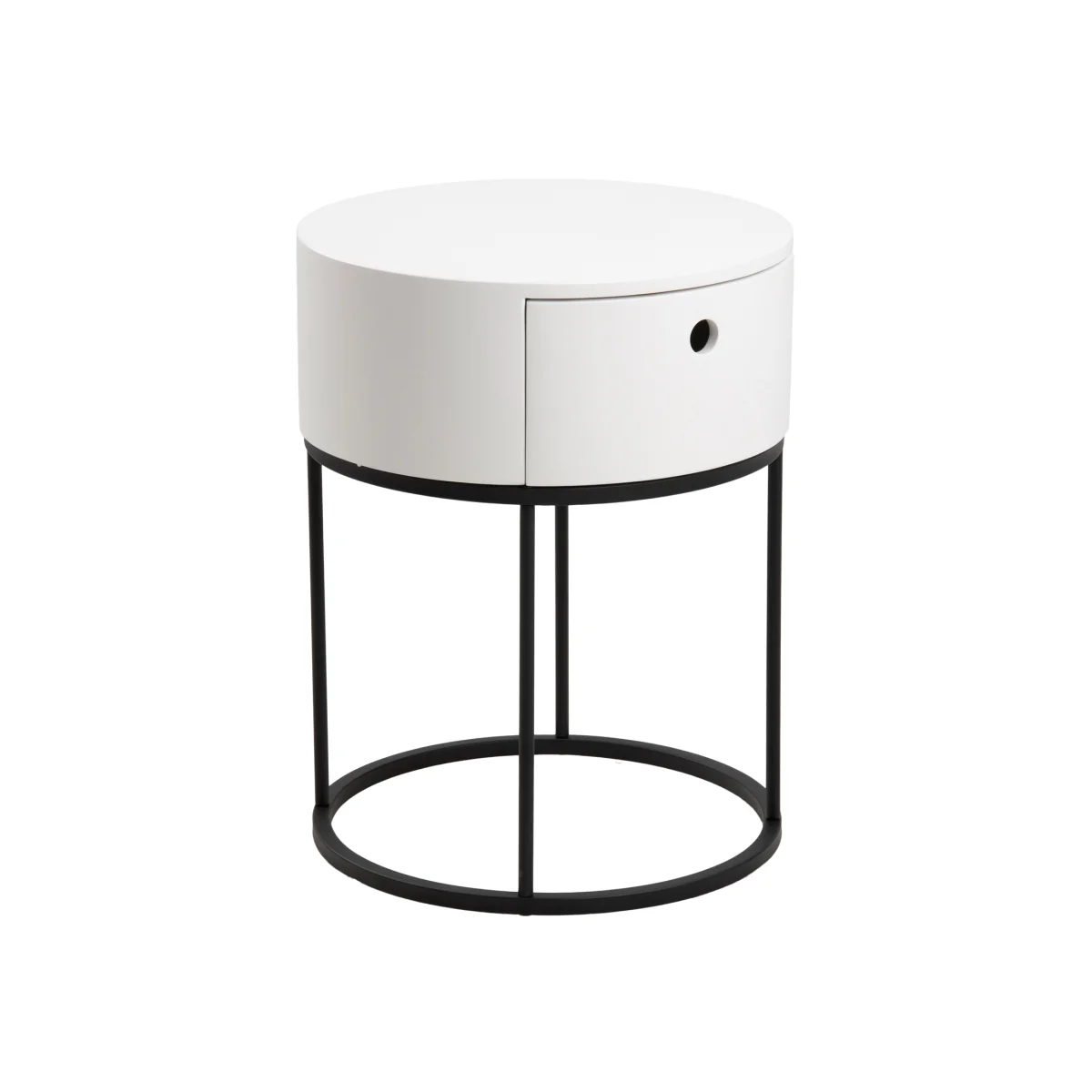 Furniture To Go Polo Round Bedside Table - White – image 1