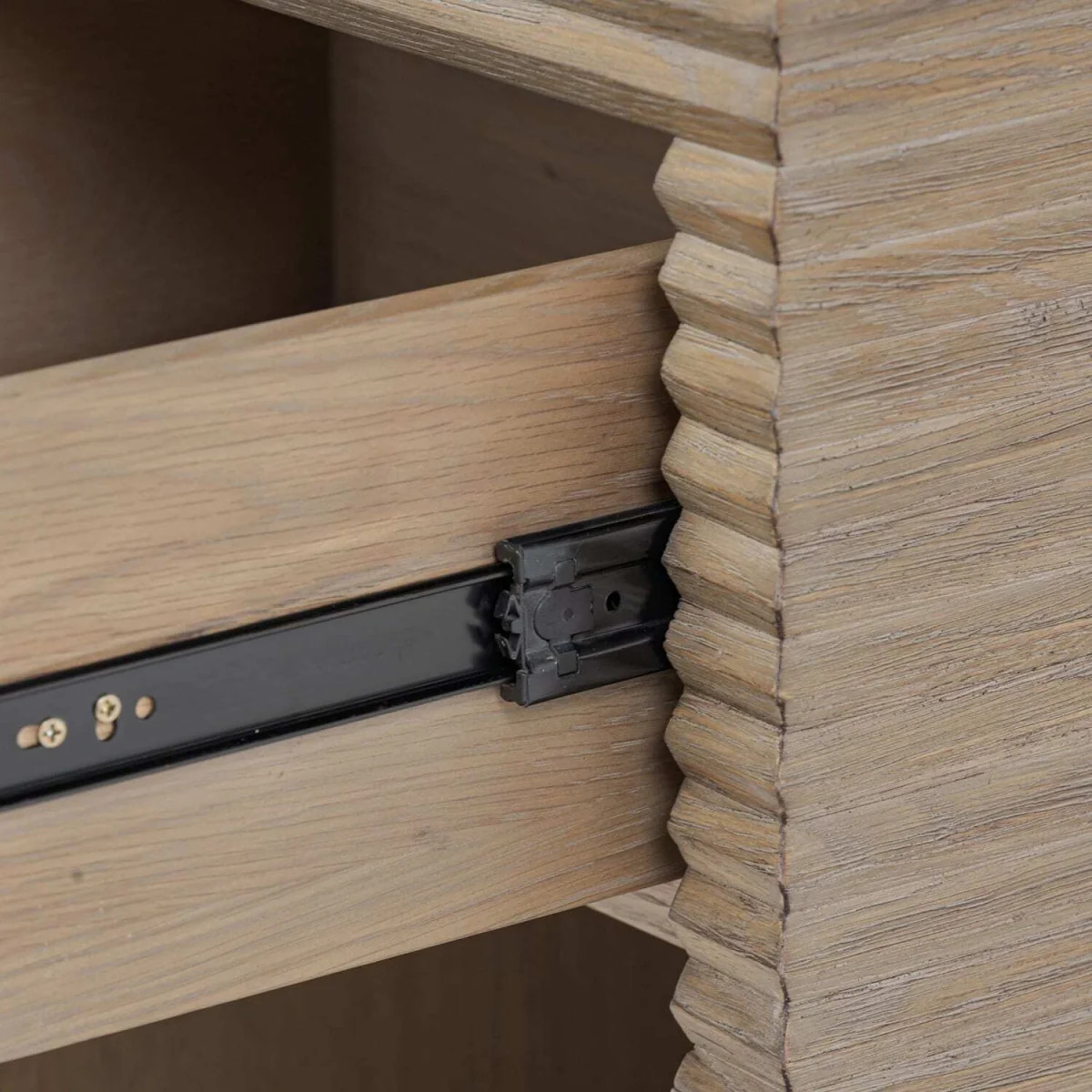Mandarina Weathered Oak Ribbed 1-Drawer Bedside Table - Neutral – image 7