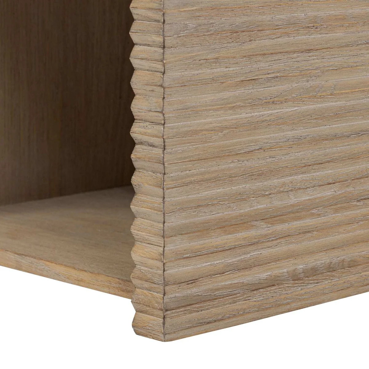 Mandarina Weathered Oak Ribbed 1-Drawer Bedside Table - Neutral – image 8