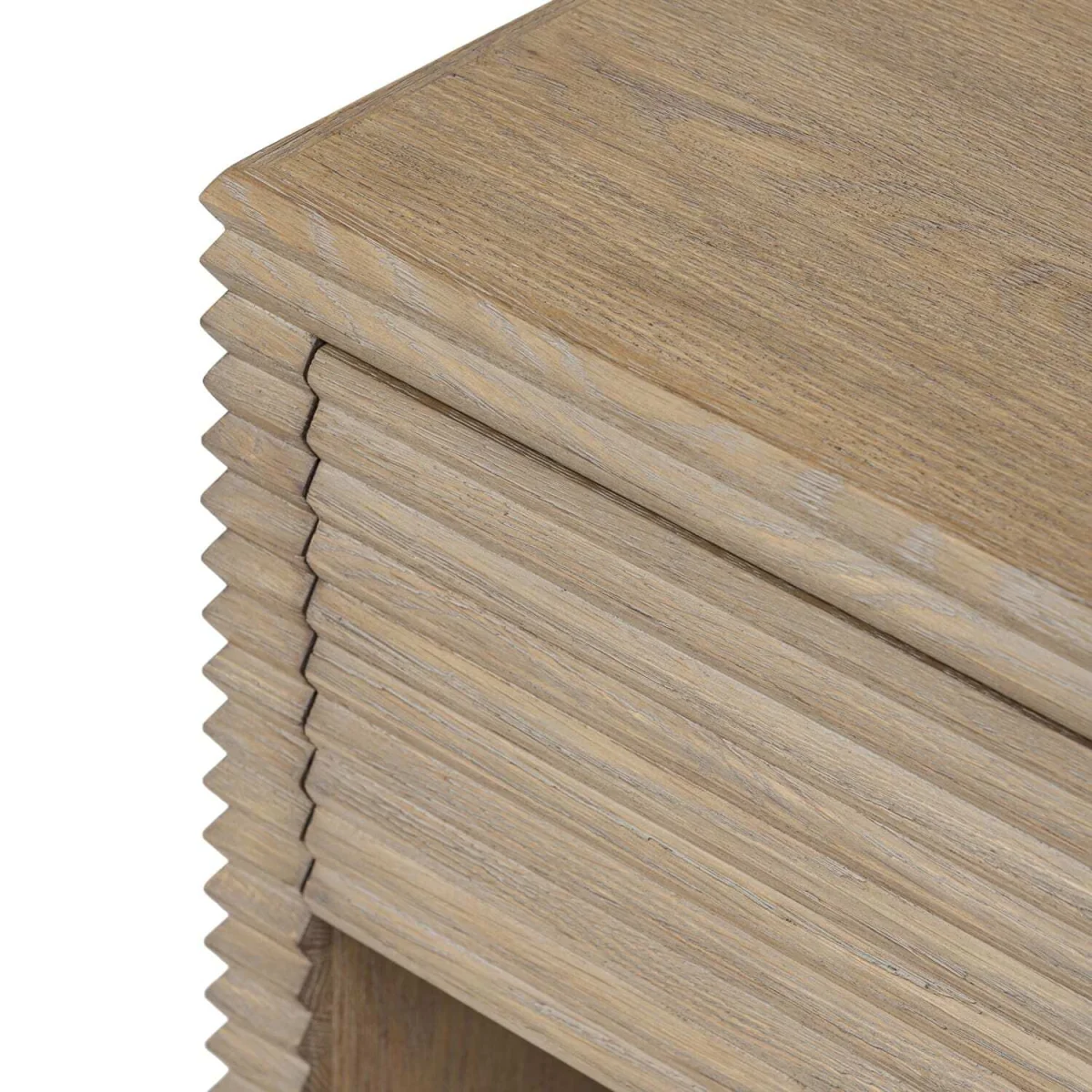 Mandarina Weathered Oak Ribbed 1-Drawer Bedside Table - Neutral – image 9