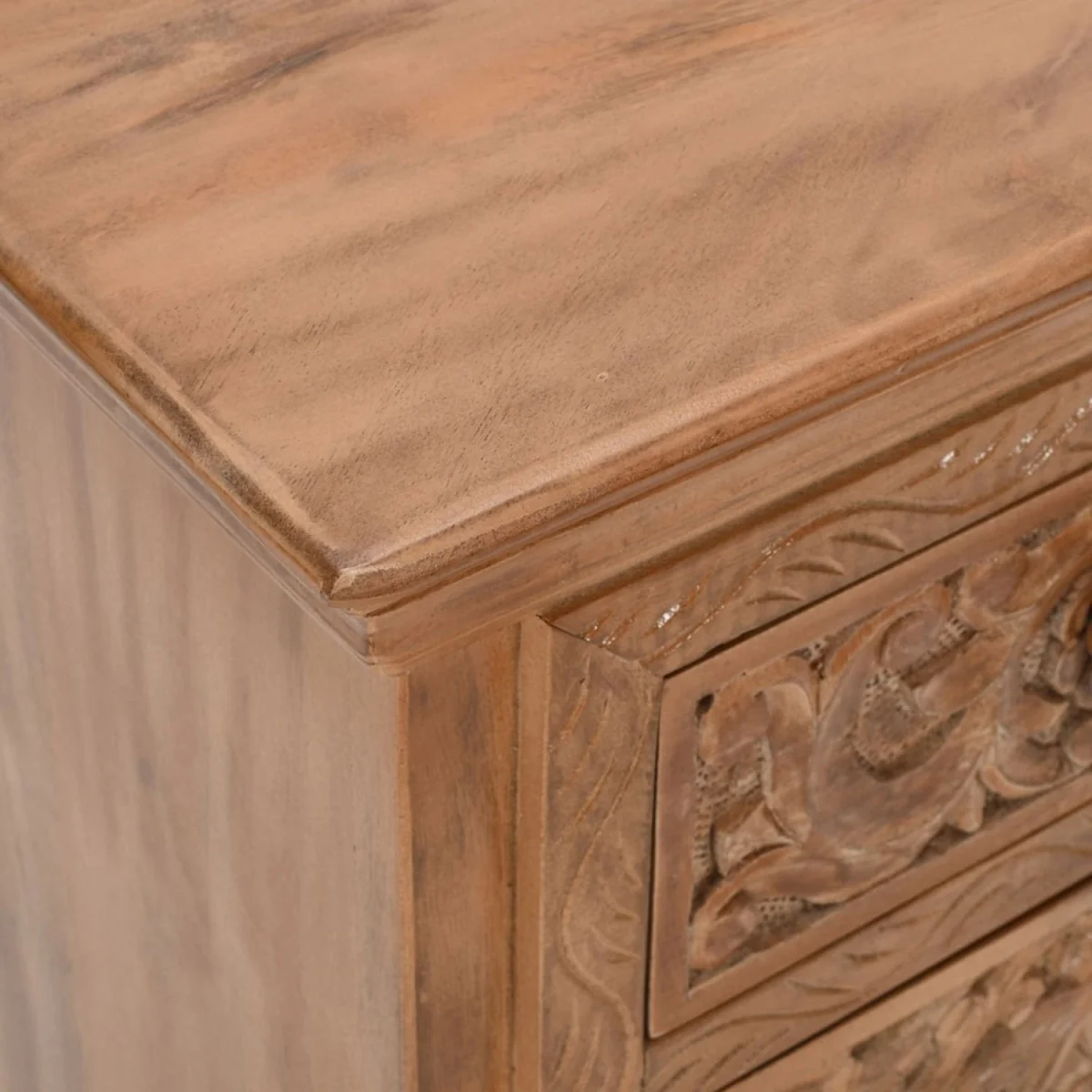 Brighton Whitewashed Mango Wood Bedside Table, 1 Drawer 1 Cupboard - Brown – image 5