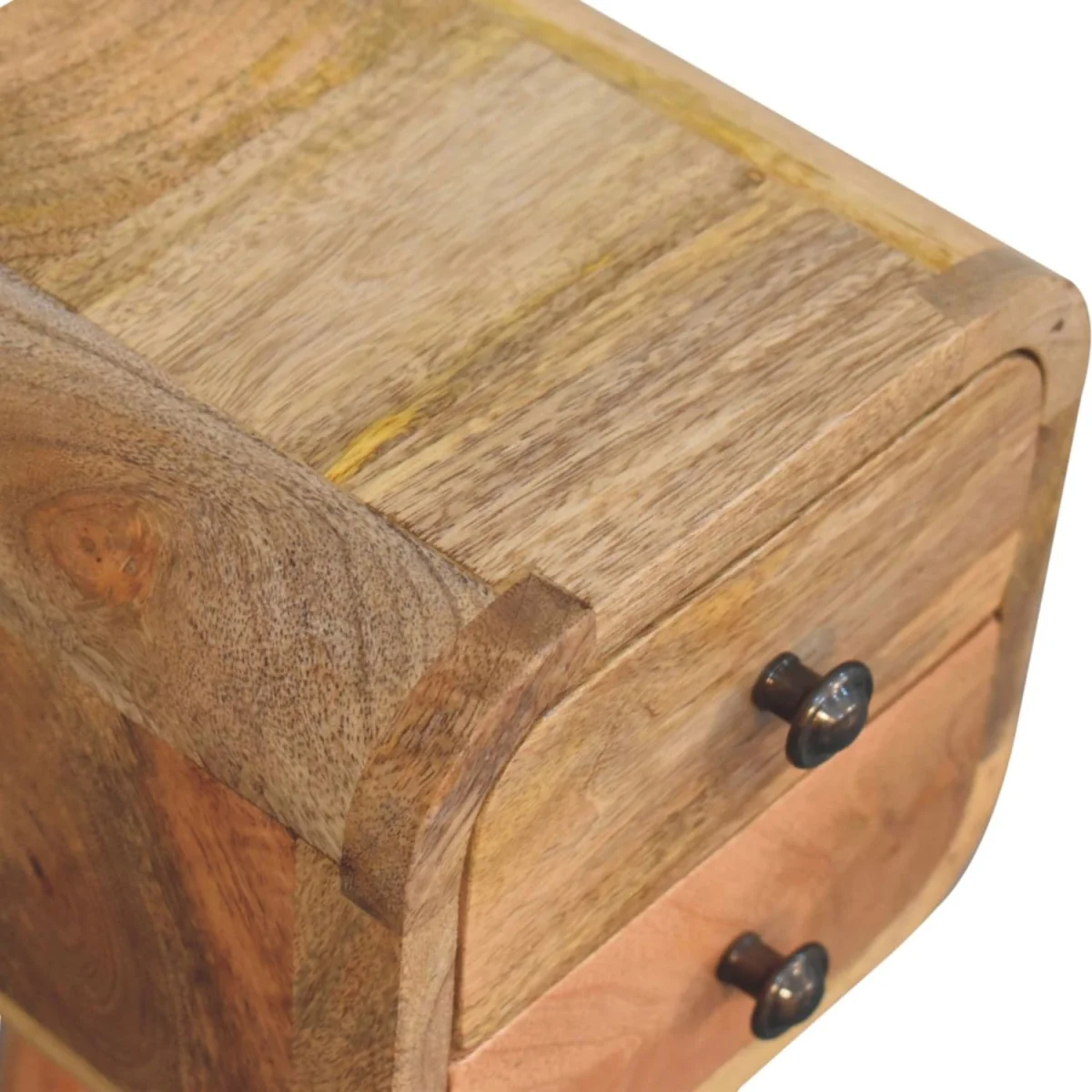 Cagliari Small 2 Drawer Mango Wood Bedside Table - Brown – image 5