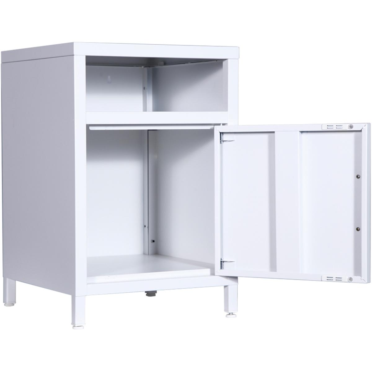 Levi Metal Bedside Table, Single Compartment - White – image 2