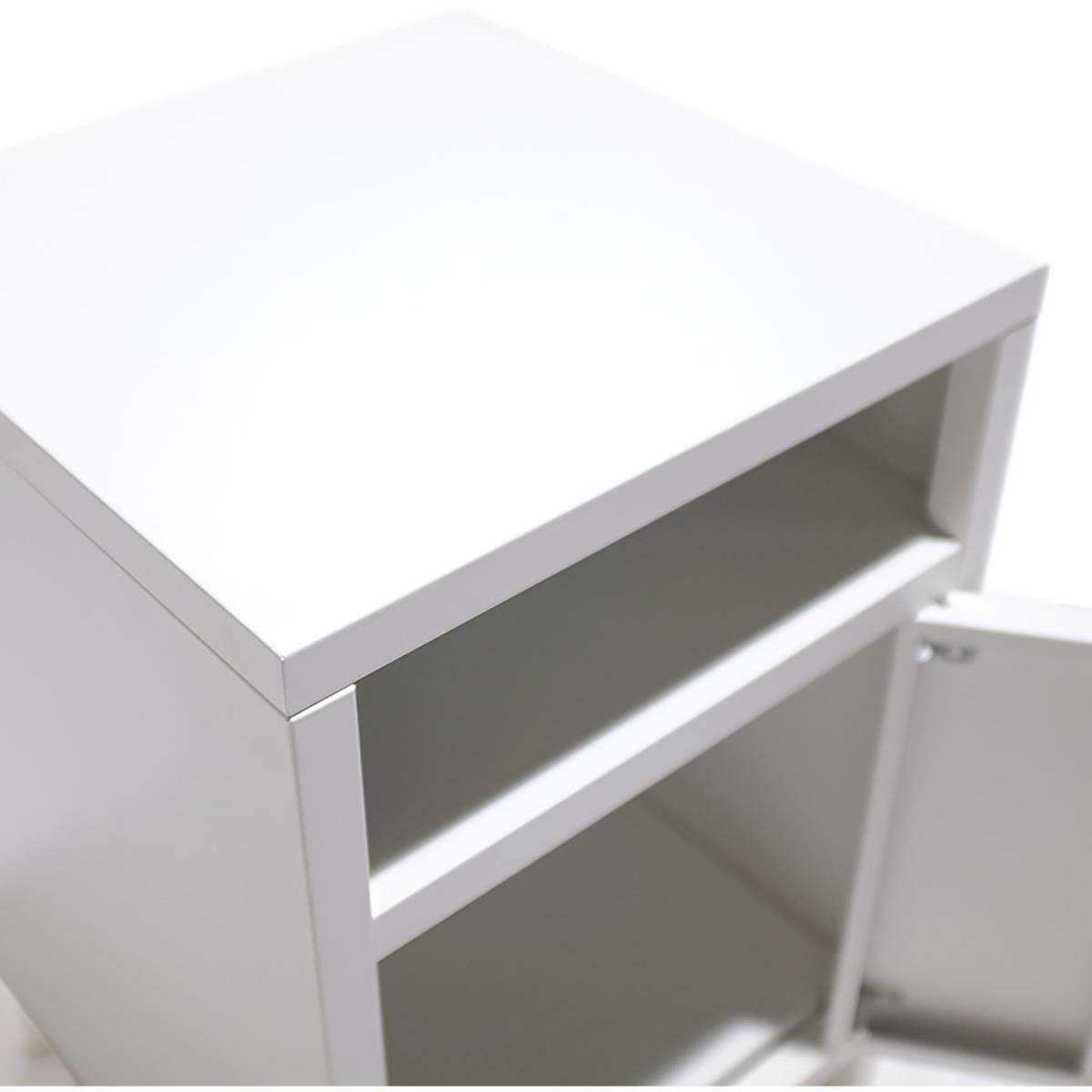 Levi Metal Bedside Table, Single Compartment - White – image 3