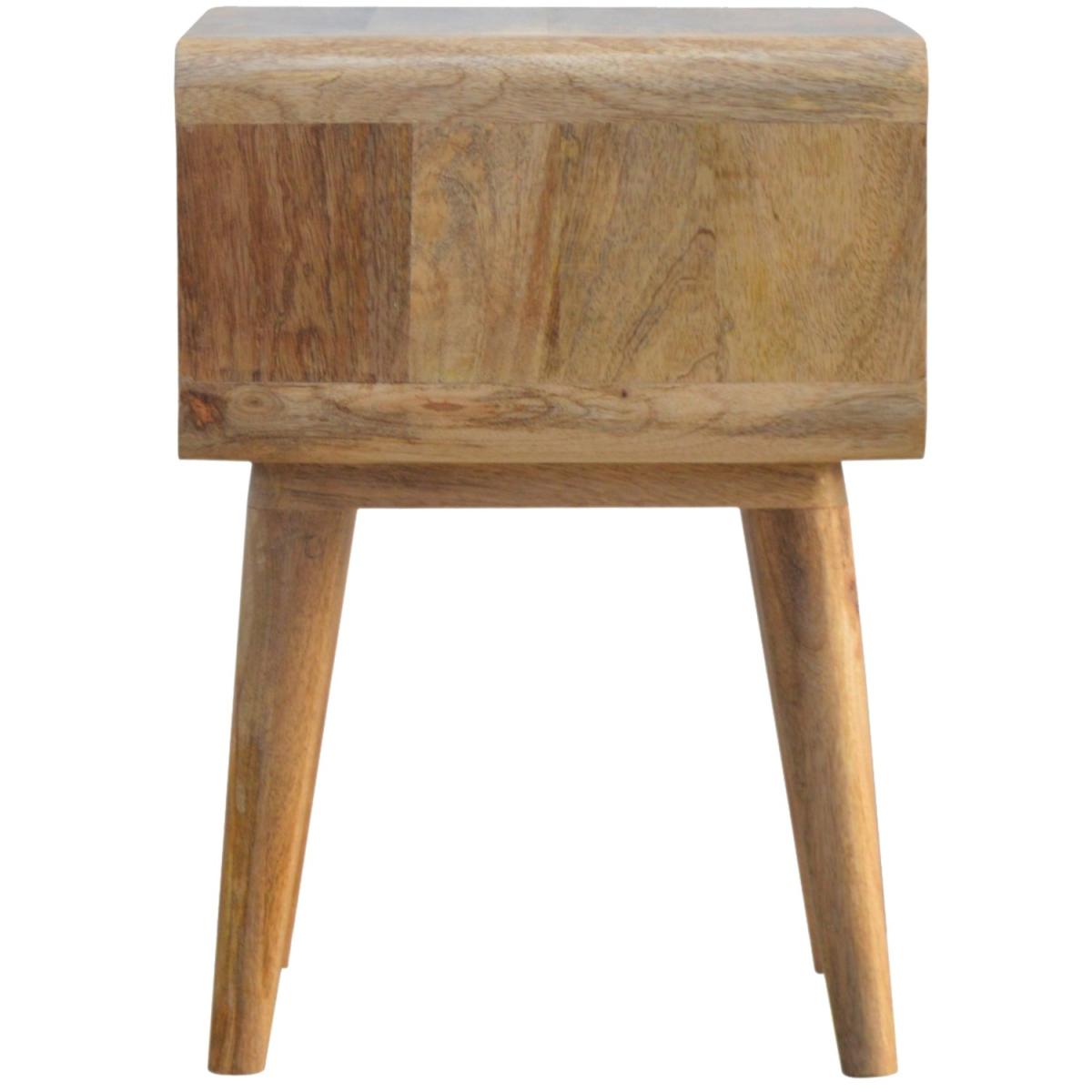 Solid Wood Curved Open Bedside Table with Open Slot - Orange – image 2