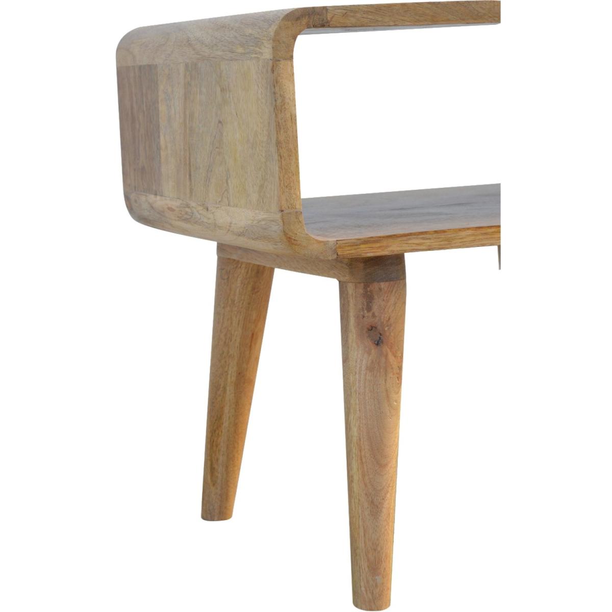 Solid Wood Curved Open Bedside Table with Open Slot - Orange – image 4