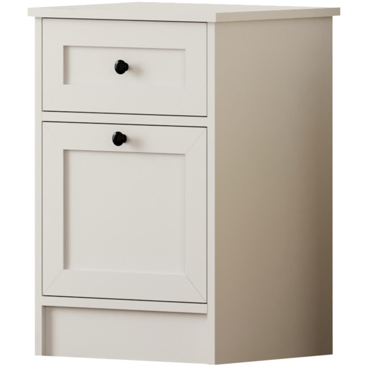 DAISY 1 Door 1 Drawer Bedside Table - White – image 4