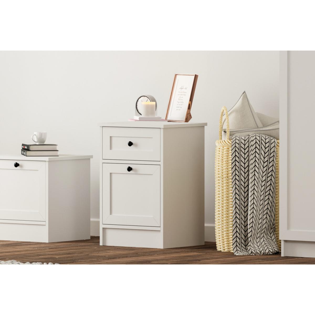 DAISY 1 Door 1 Drawer Bedside Table - White – image 5