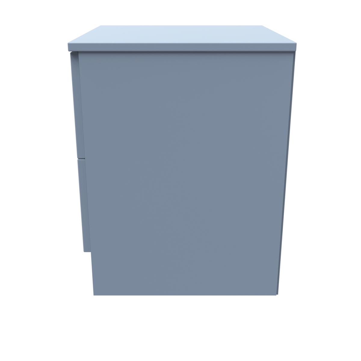 Contrast Ready Assembled 2 Drawer Bedside - Denim Blue – image 2