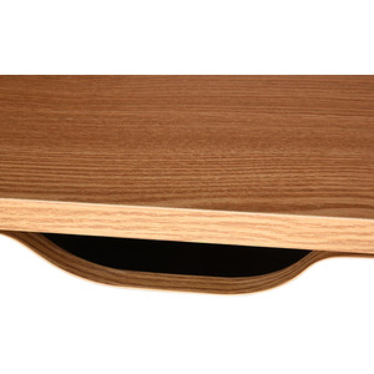 Modern Bedside Table with Compartment Drawer - Brown & White – image 7