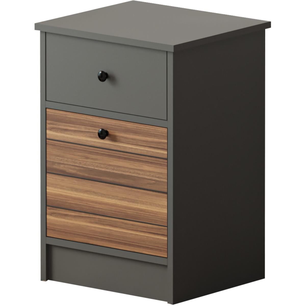MILANO 1 Door 1 Drawer Bedside Table - Black – image 5