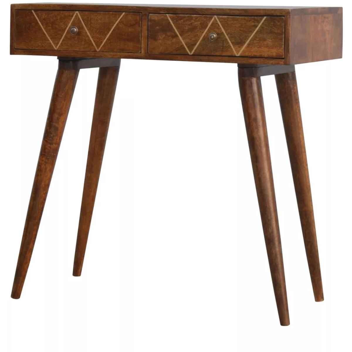 Emperado Solid Wood Bedside Table - Brown – image 2