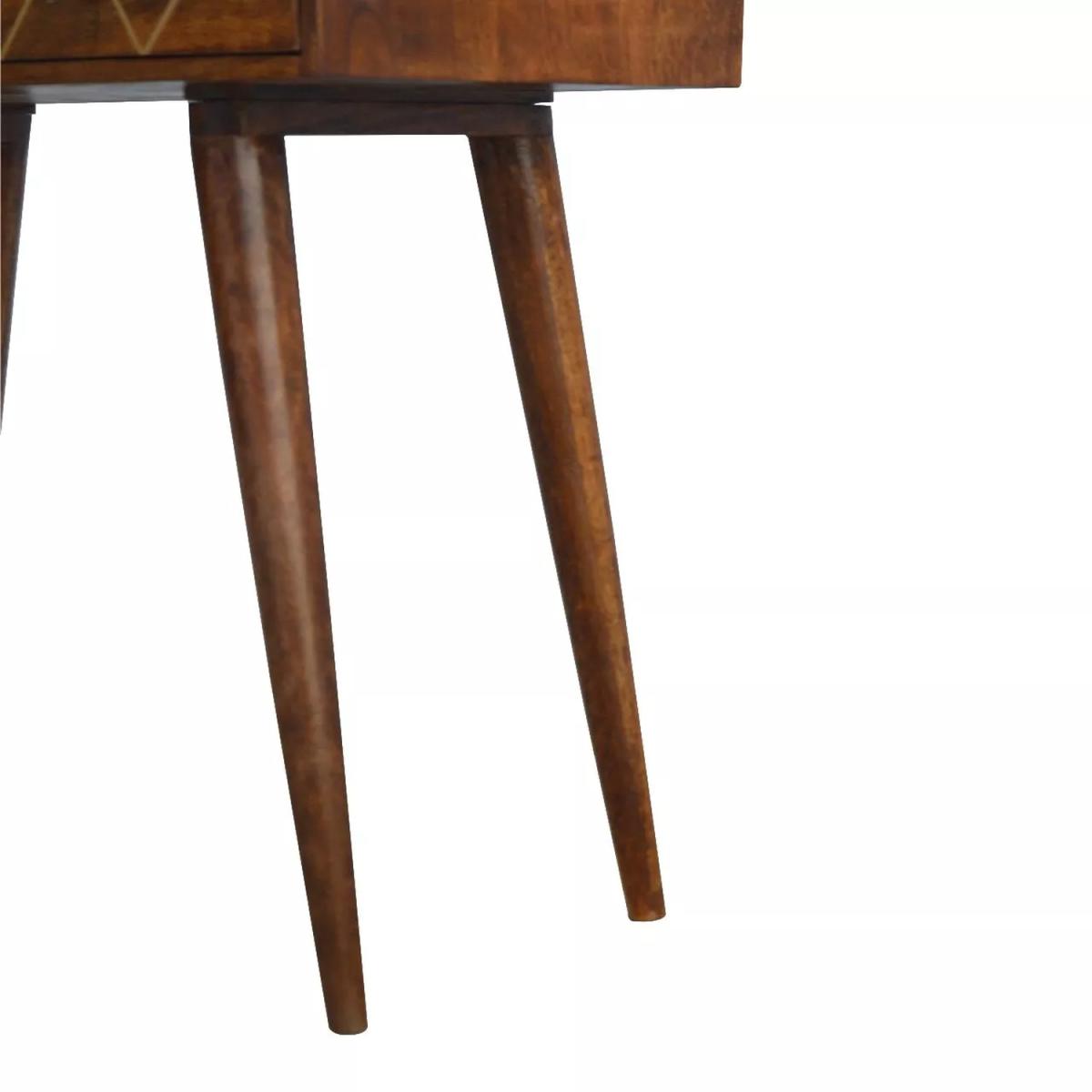 Emperado Solid Wood Bedside Table - Brown – image 7