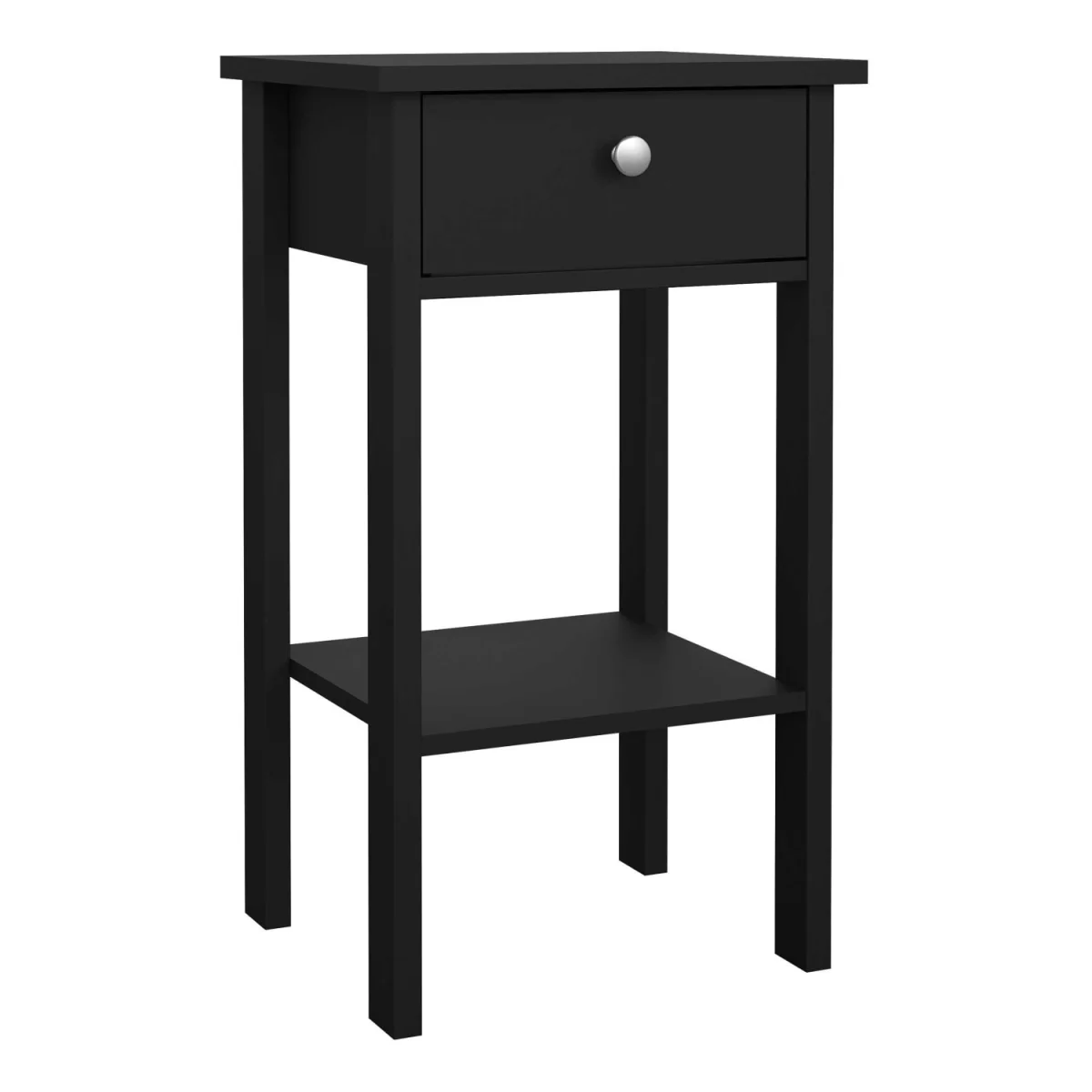 Gossmere Matt Black Bedside Table, 1 Drawer - Black – image 2
