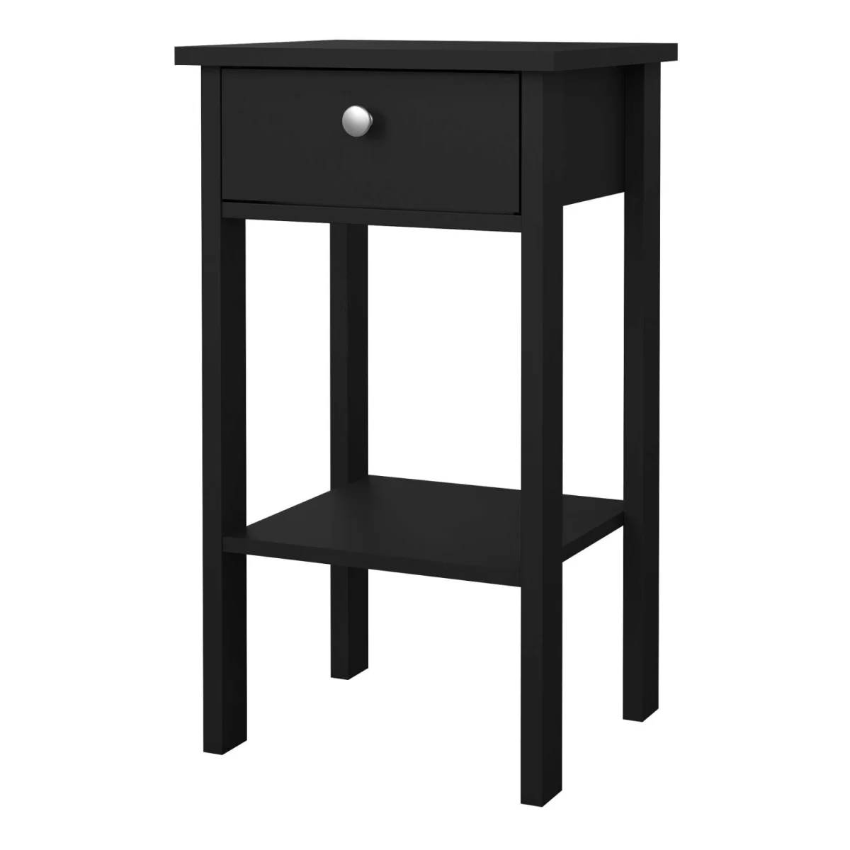 Gossmere Matt Black Bedside Table, 1 Drawer - Black – image 3