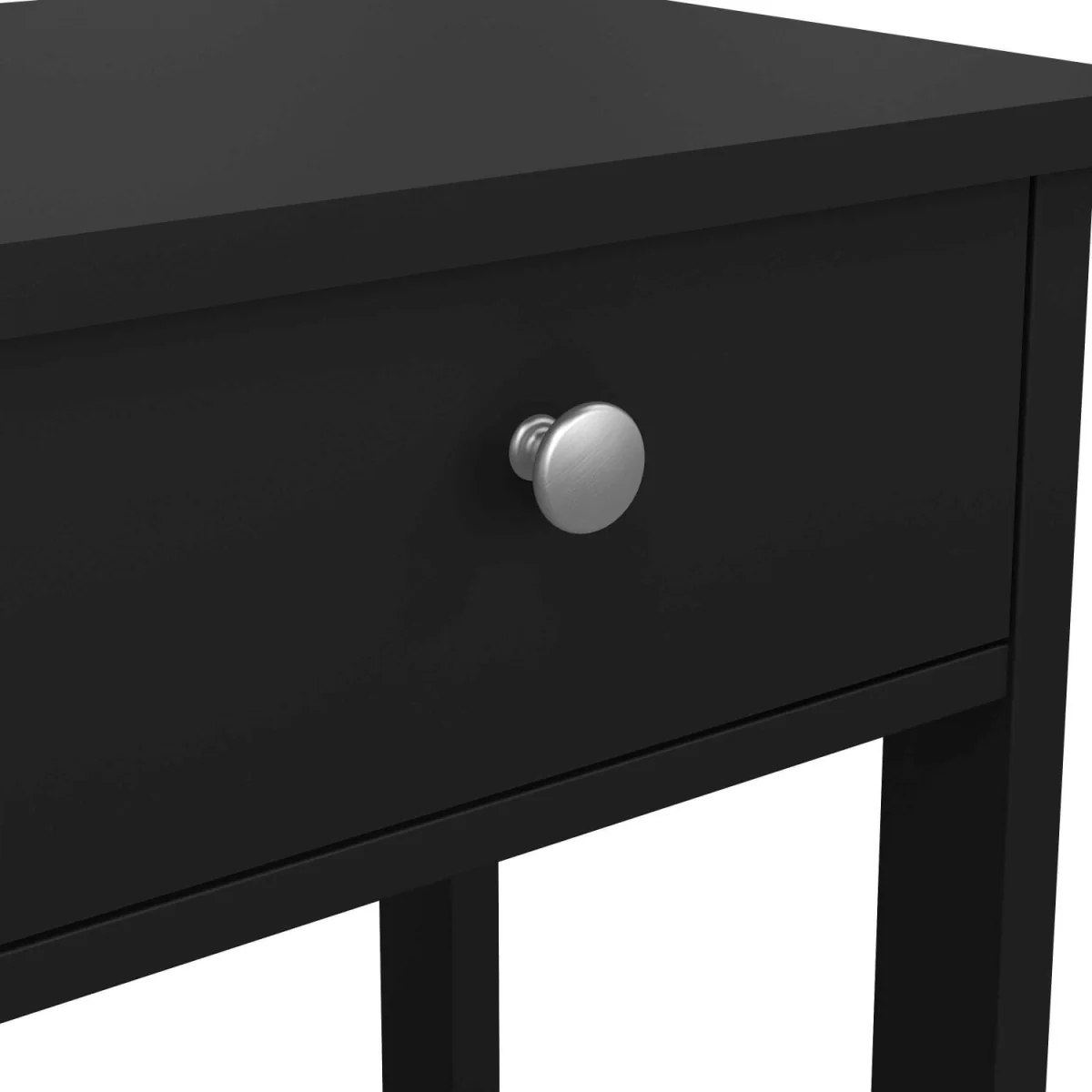 Gossmere Matt Black Bedside Table, 1 Drawer - Black – image 5