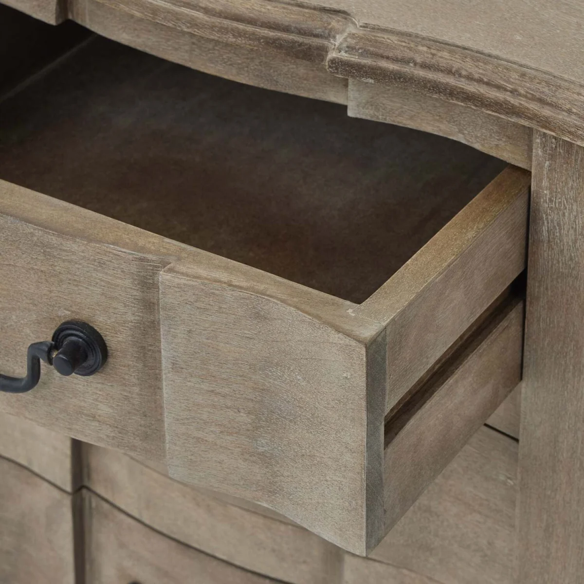 Bramblewood 6-Drawer Bedside Chest in Washed Bleached Hardwood - Brown – image 2