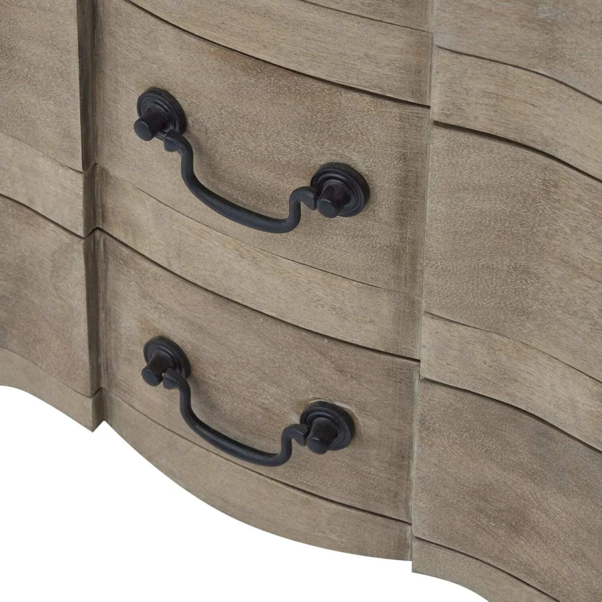 Bramblewood 6-Drawer Bedside Chest in Washed Bleached Hardwood - Brown – image 3
