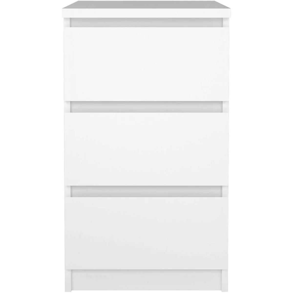 Budapest White Gloss 3-Drawer Bedside Table - White – image 2