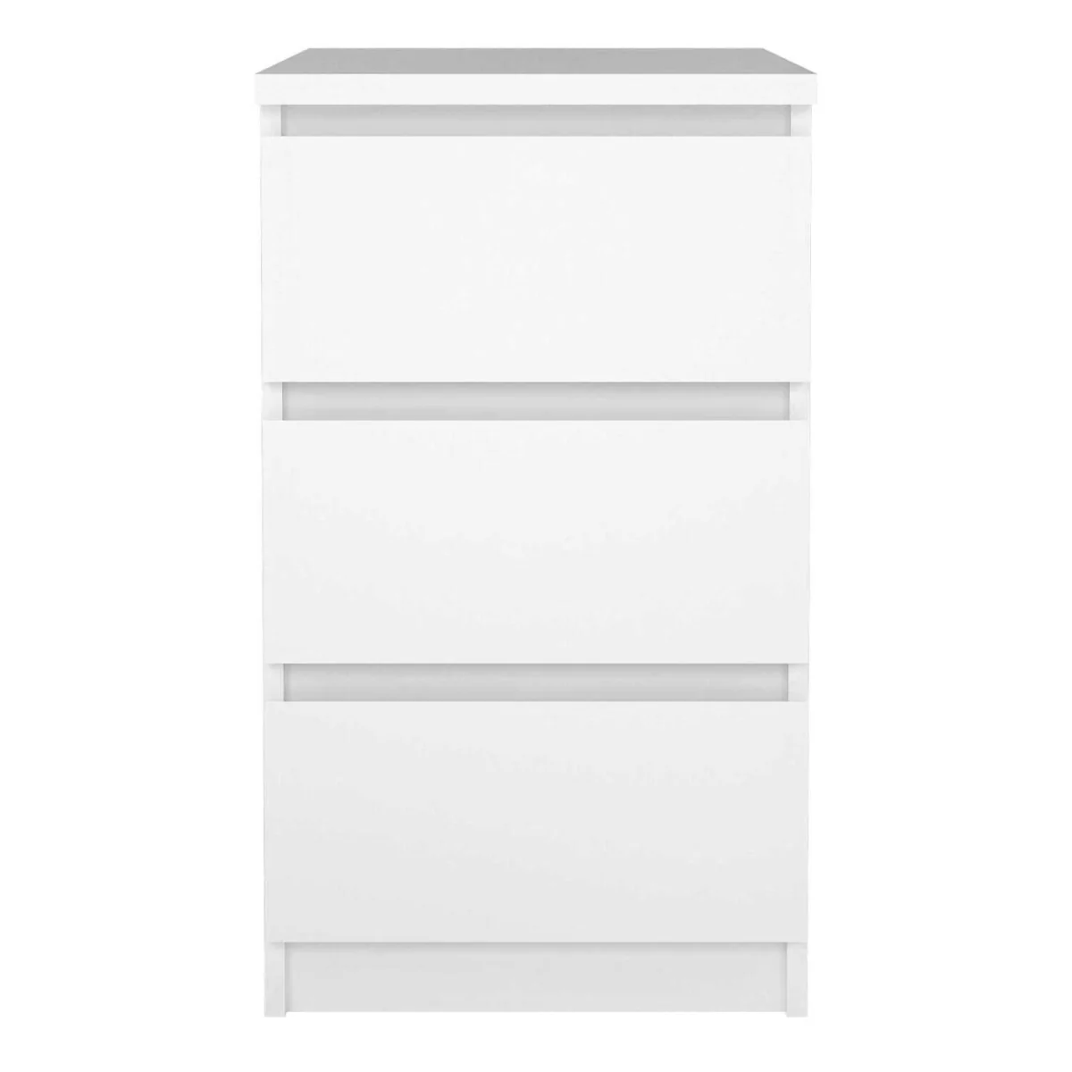 Budapest White Gloss 3-Drawer Bedside Table - White – image 3