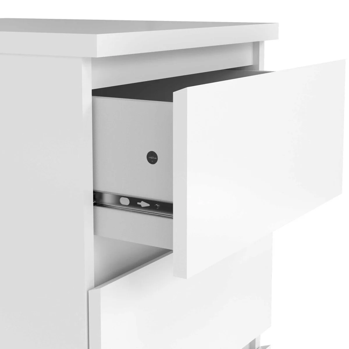 Budapest White Gloss 3-Drawer Bedside Table - White – image 5