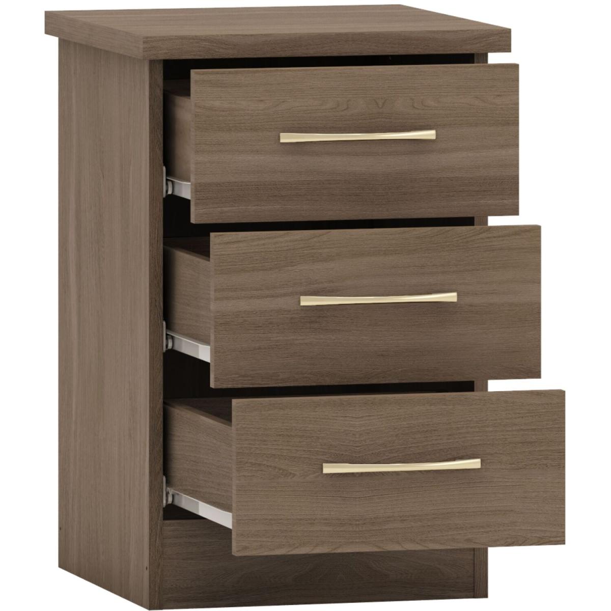 Nevada 3 Drawer Bedside - Black Gloss – image 5