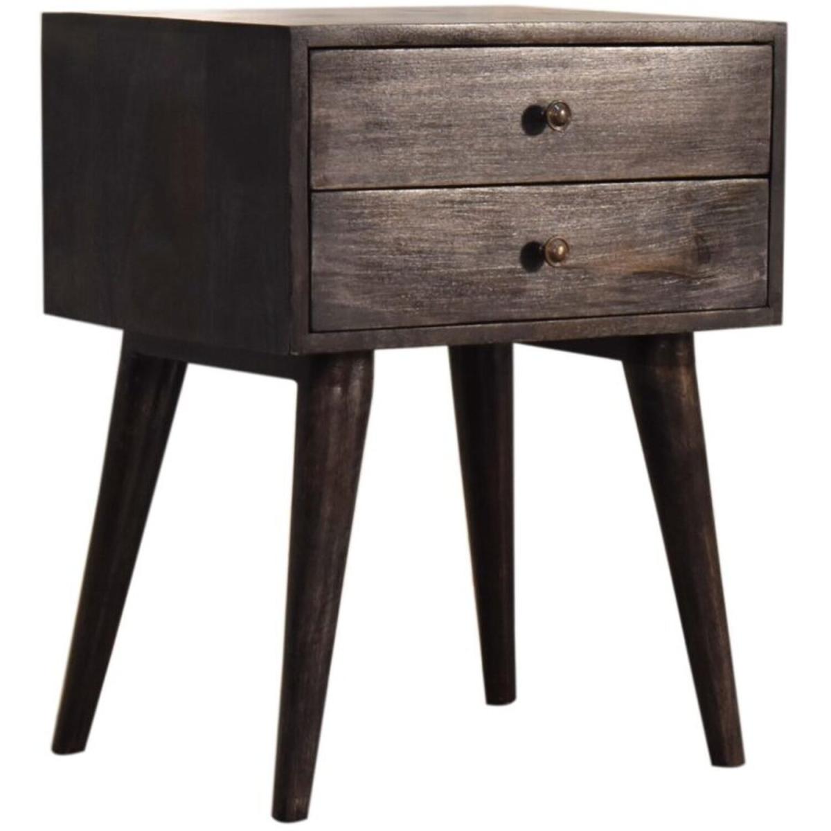 Ash Black Modern Solid Wood Bedside Table - Brown – image 2