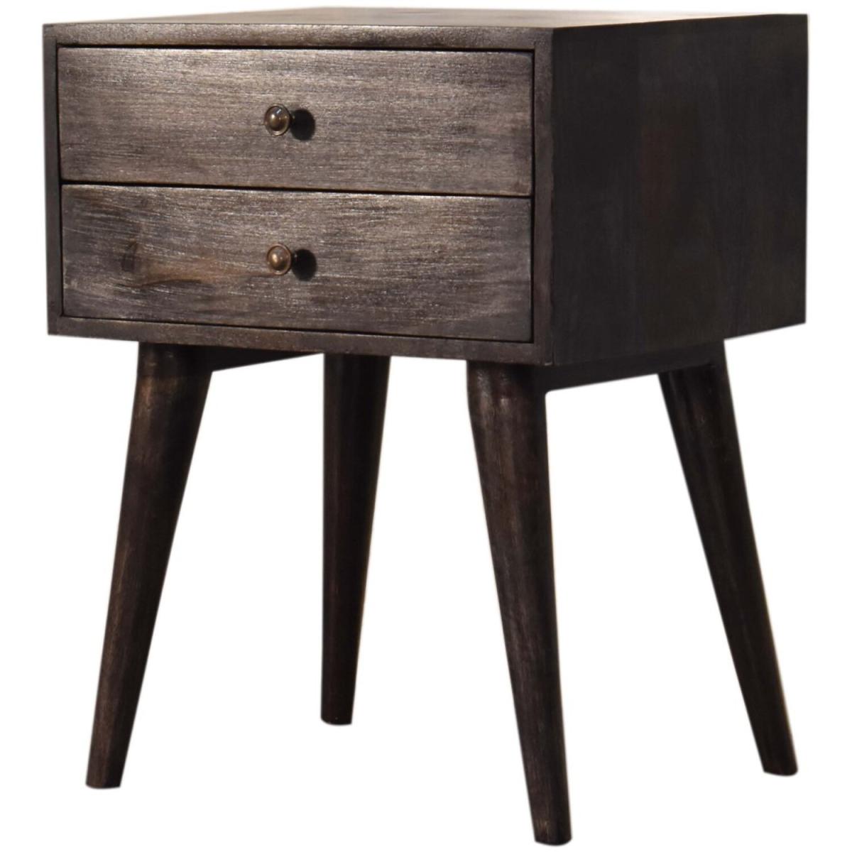 Ash Black Modern Solid Wood Bedside Table - Brown – image 3