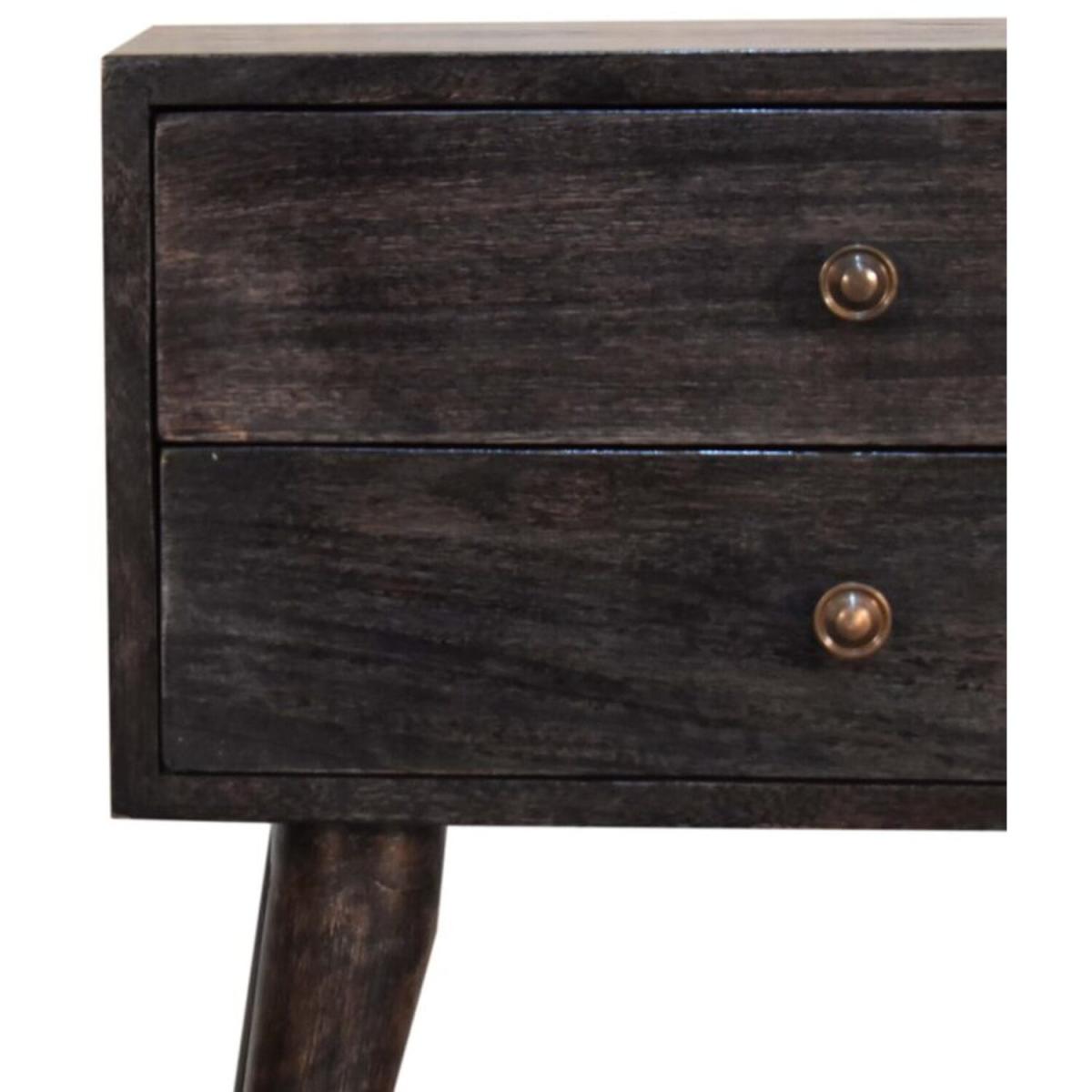 Ash Black Modern Solid Wood Bedside Table - Brown – image 4