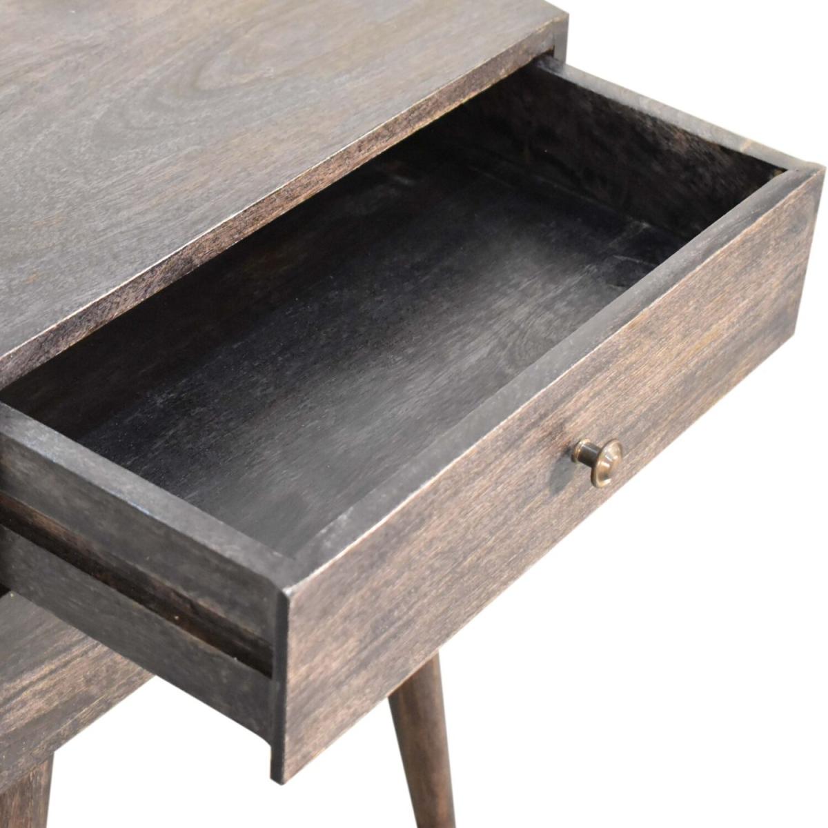 Ash Black Modern Solid Wood Bedside Table - Brown – image 5