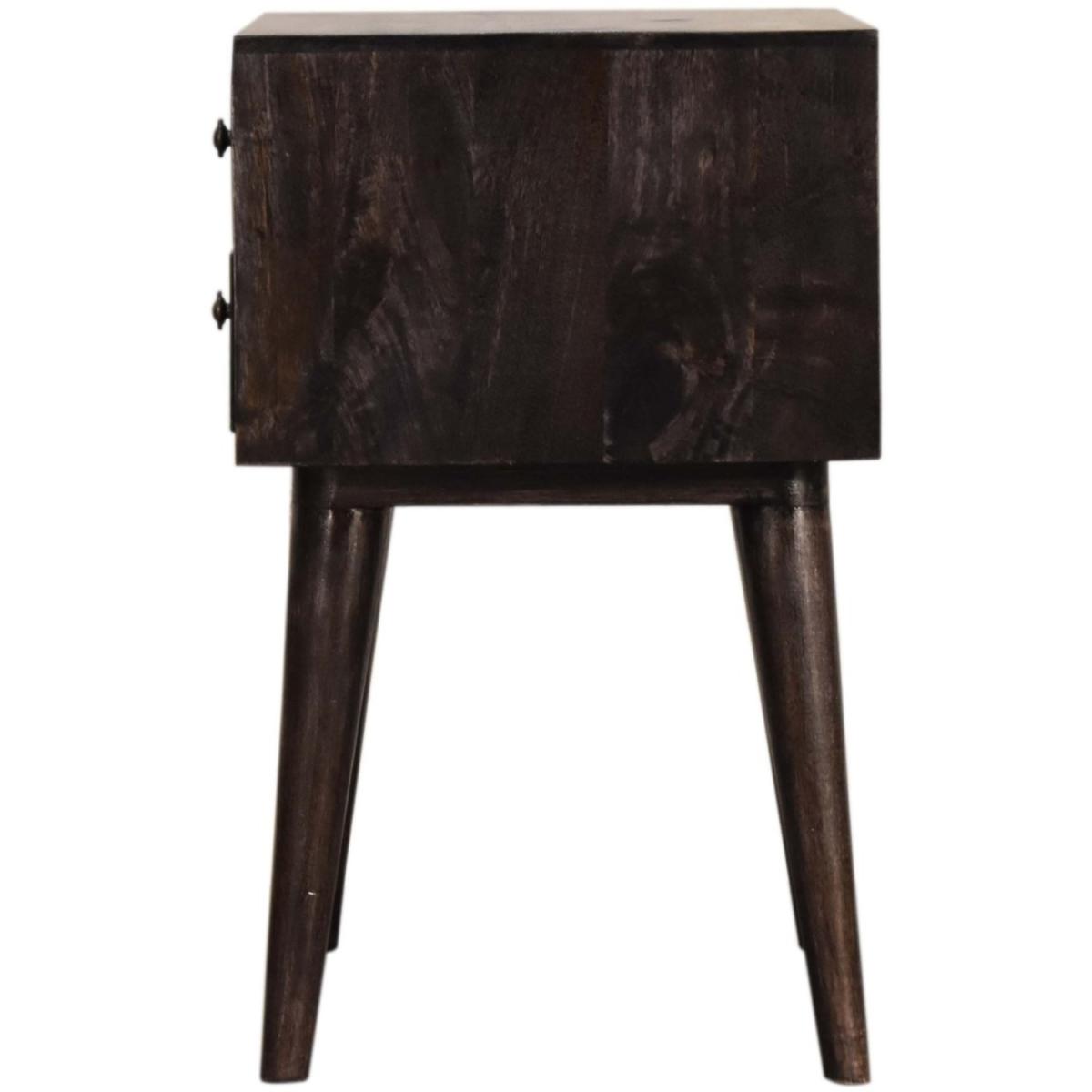 Ash Black Modern Solid Wood Bedside Table - Brown – image 6