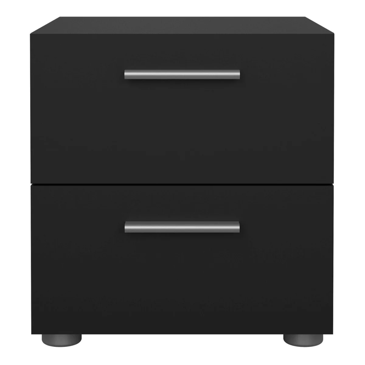 Daejeon Wooden Bedside Table Compact 2 Drawer Nightstand - Black – image 2