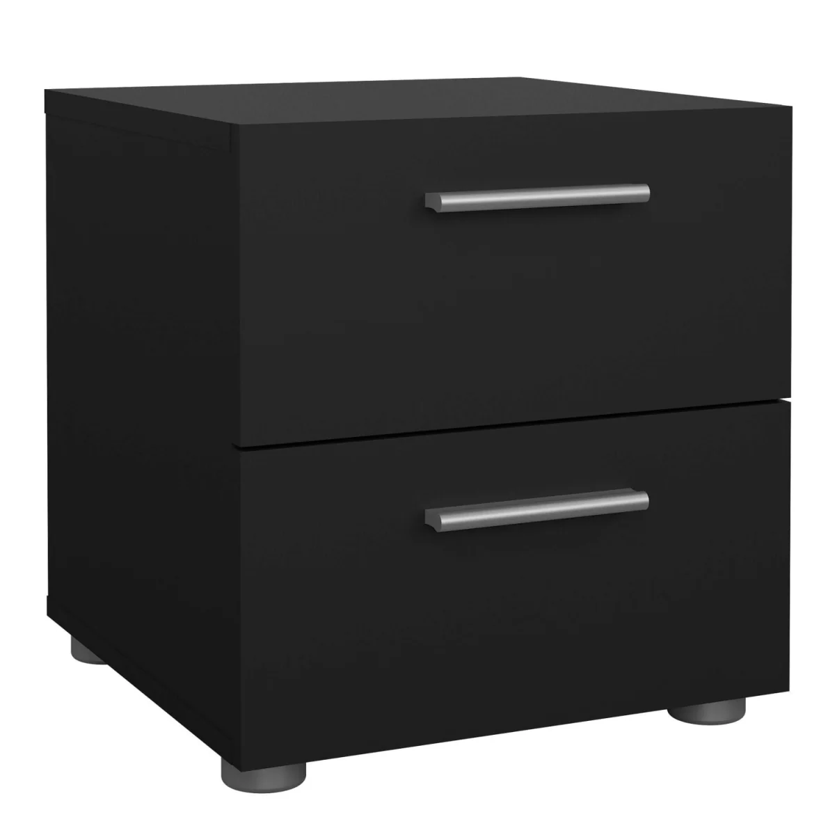 Daejeon Wooden Bedside Table Compact 2 Drawer Nightstand - Black – image 3