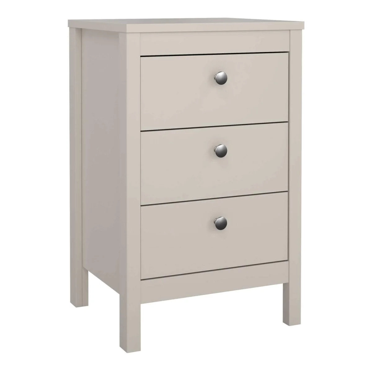 Wyld Haus Gossmere Cashmere Bedside Table, 3 Drawers, Cream - Grey – image 2