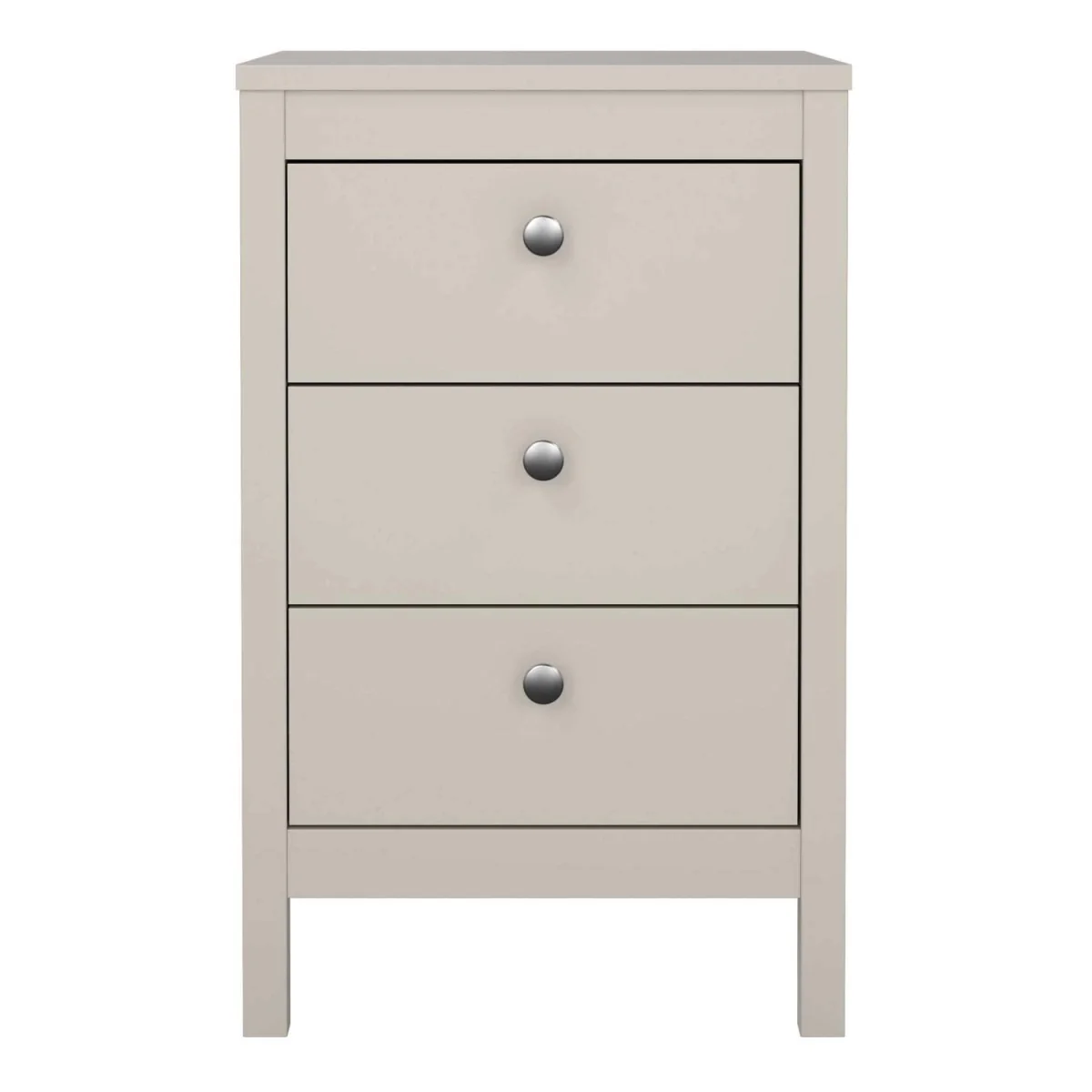 Wyld Haus Gossmere Cashmere Bedside Table, 3 Drawers, Cream - Grey – image 3