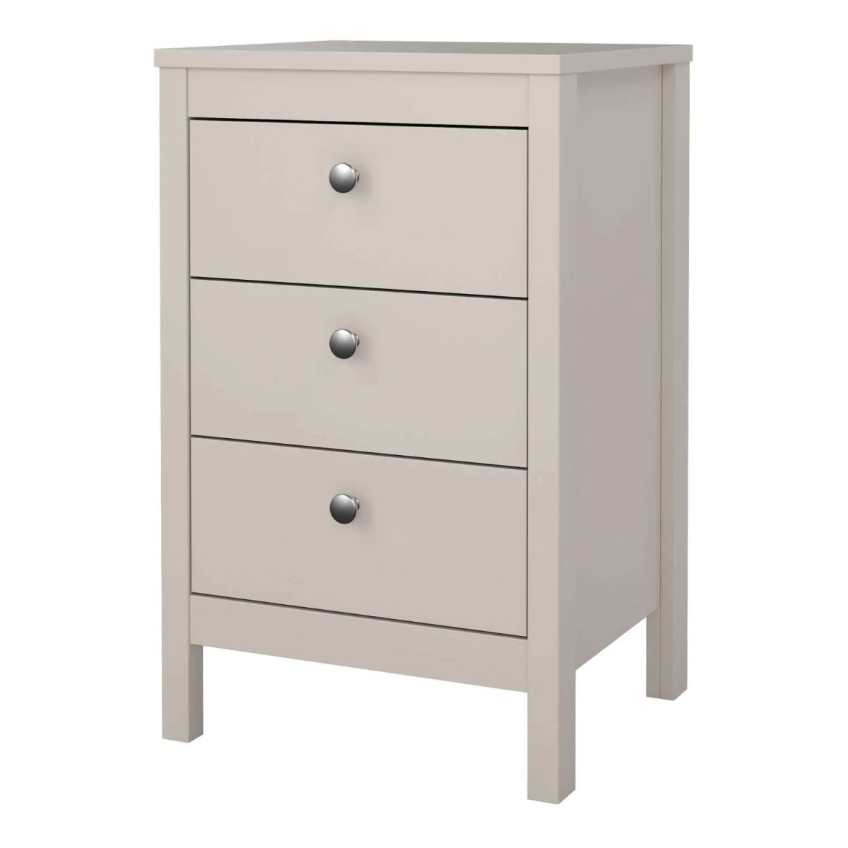 Wyld Haus Gossmere Cashmere Bedside Table, 3 Drawers, Cream - Grey – image 4