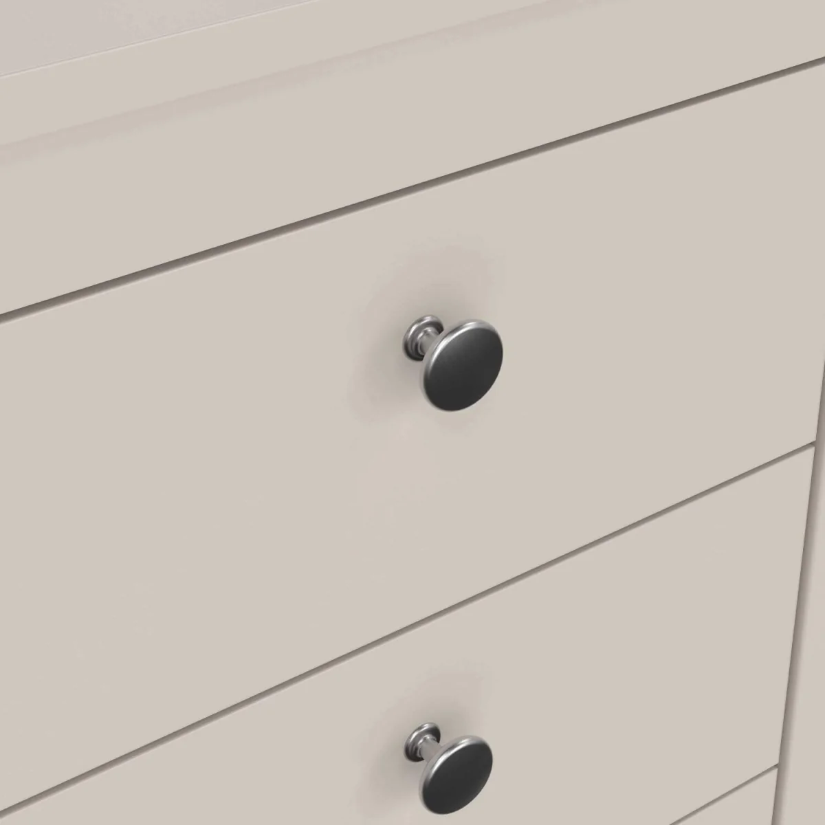 Wyld Haus Gossmere Cashmere Bedside Table, 3 Drawers, Cream - Grey – image 7