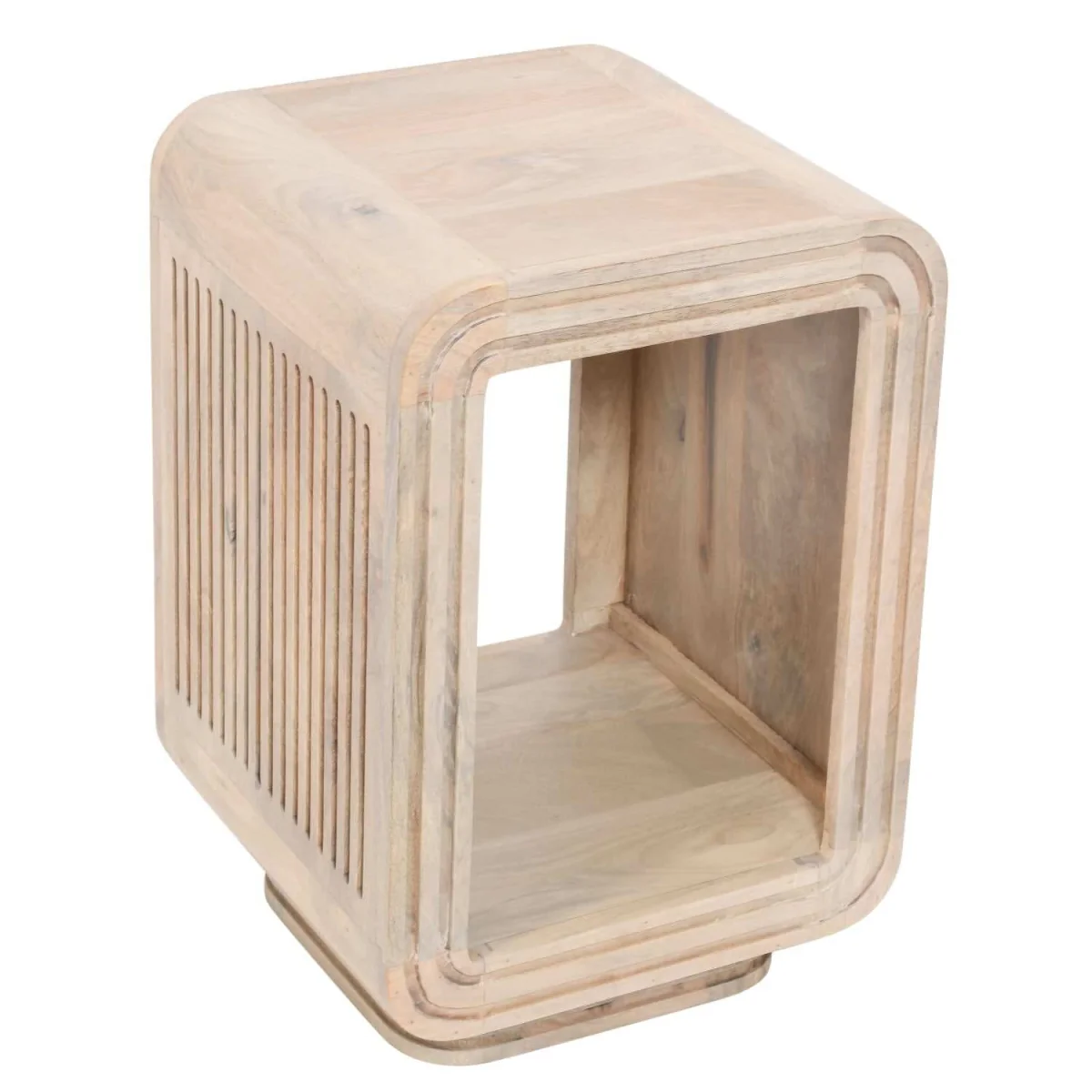 Arizona Carved Mango Wood Open Bedside Table - Brown – image 2